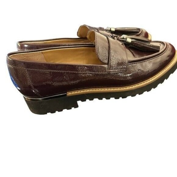FRANCO Sarto Carney Burgundy Tassel Loafers Size 7 - Picture 7 of 11